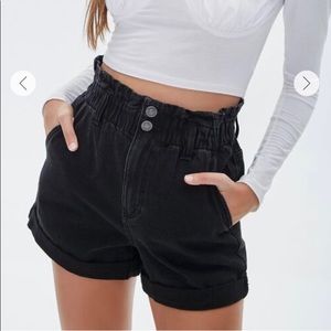 Forever 21 Womens Paperbag Denim Shorts Size L